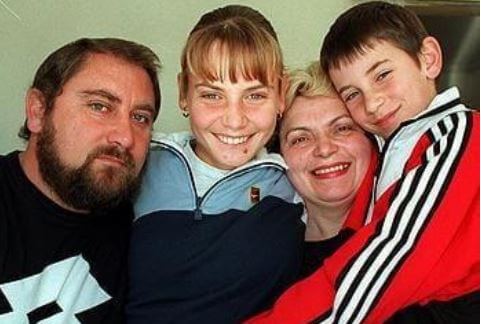 Jelena Dokic with her dad, mom, and brother.